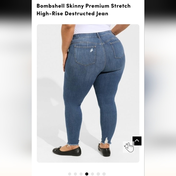 Bombshell Skinny Premium Stretch High-Rise Destructed Jean plus size 16 - Picture 4 of 15